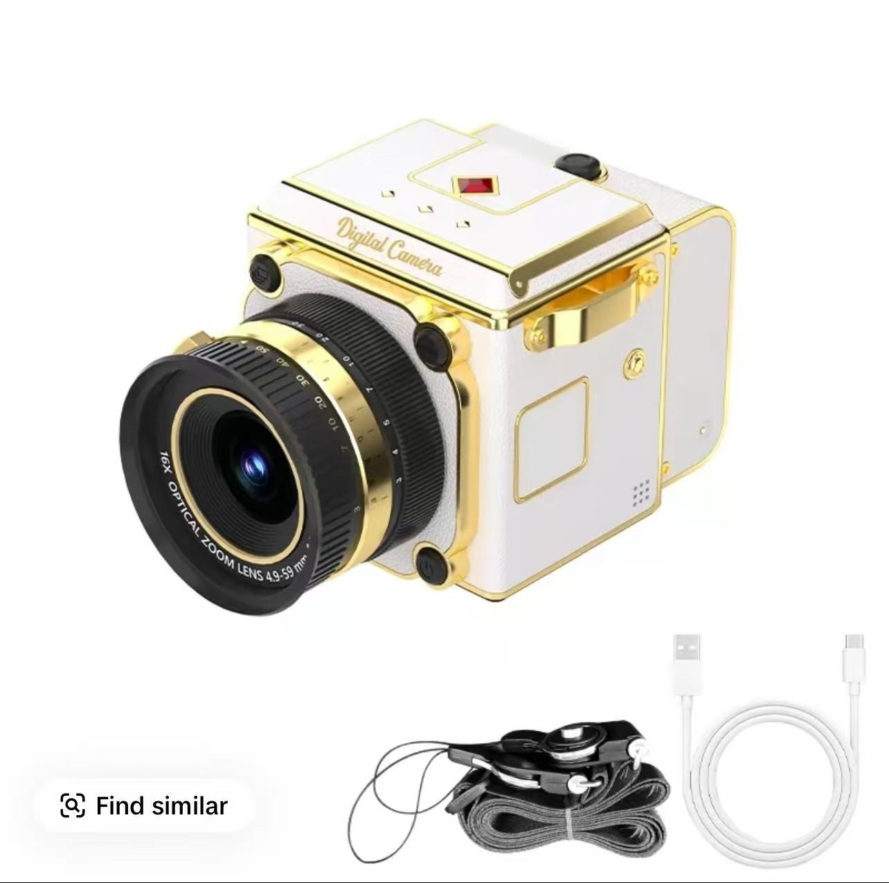 Retro Digital Camera, Portable Vintage Camera, 16X Zoom