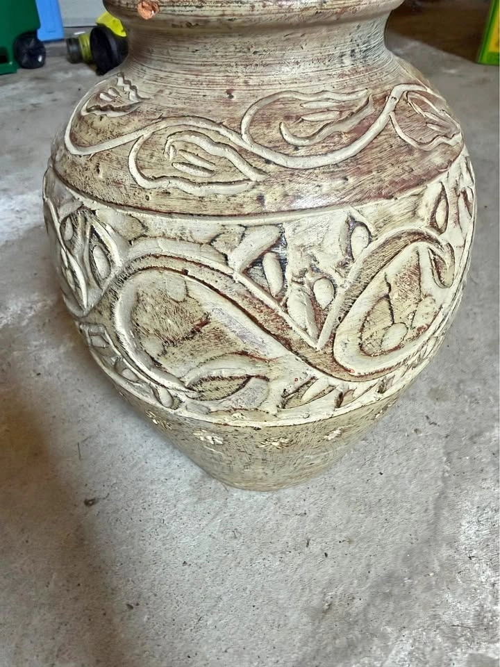 Large Embossed vintage Decorative Vase