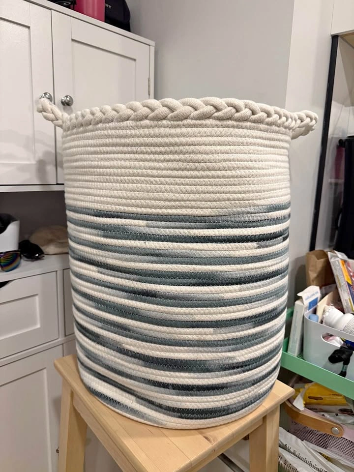 White/Blue Basket - Barely Used