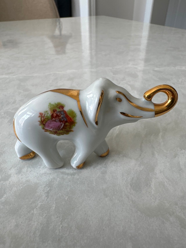 Limoges vintage porcelain miniature elephant figurine. - photo 4
