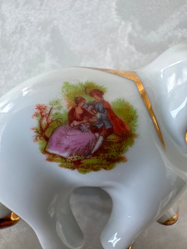 Limoges vintage porcelain miniature elephant figurine. - photo 5