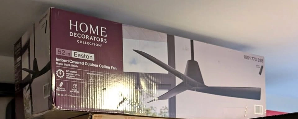 Easton 52-inch Indoor/Covered Outdoor Matte Black Ceiling Fan w/