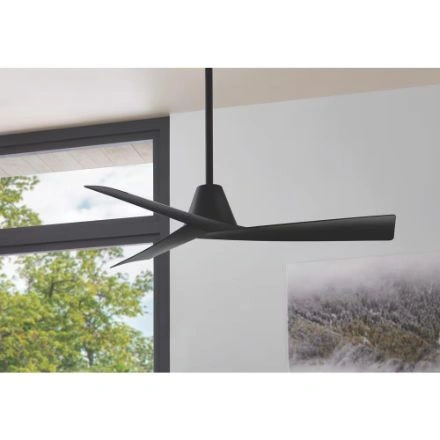 Easton 52-inch Indoor/Covered Outdoor Matte Black Ceiling Fan w/ - photo 2
