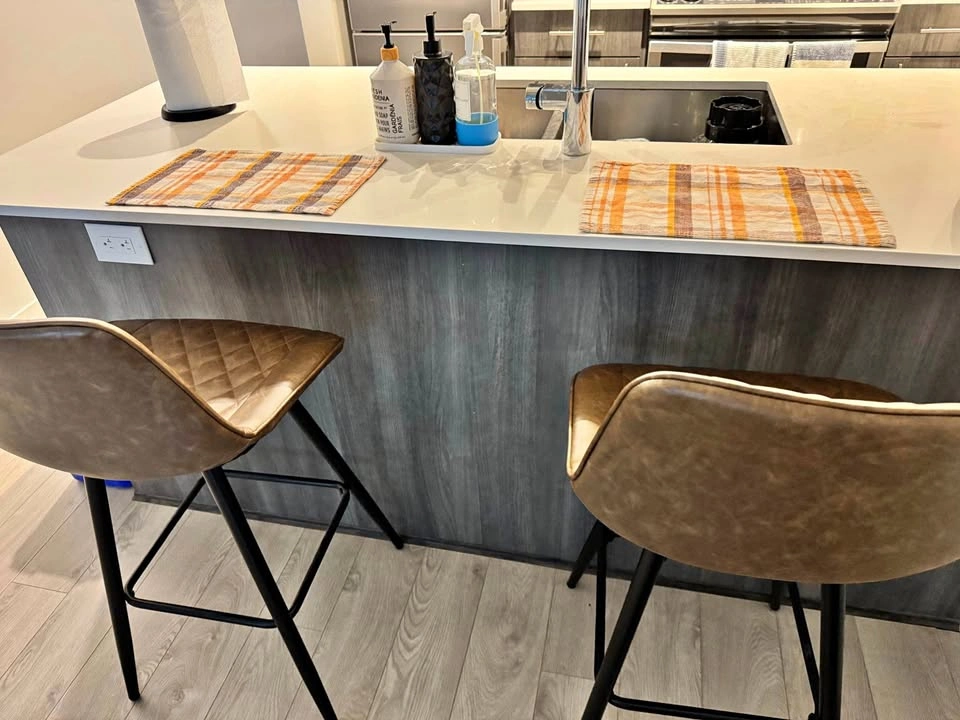 HOMCOM Faux Leather Bar Stools