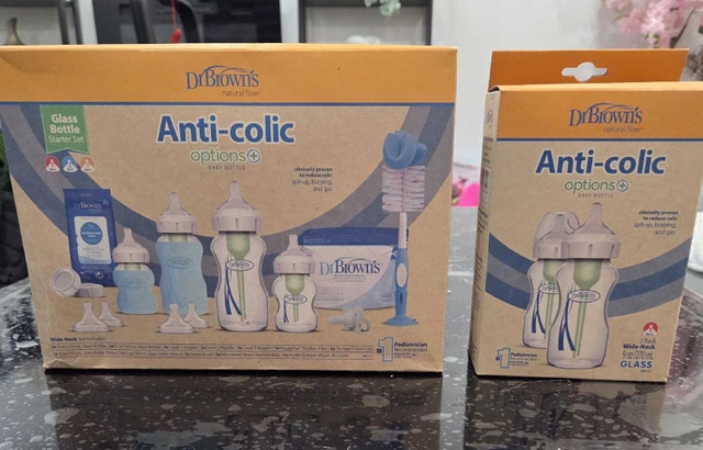 Dr. Brown's Natural Flo Anti-Colic Options+ Wide-Neck Glass Baby