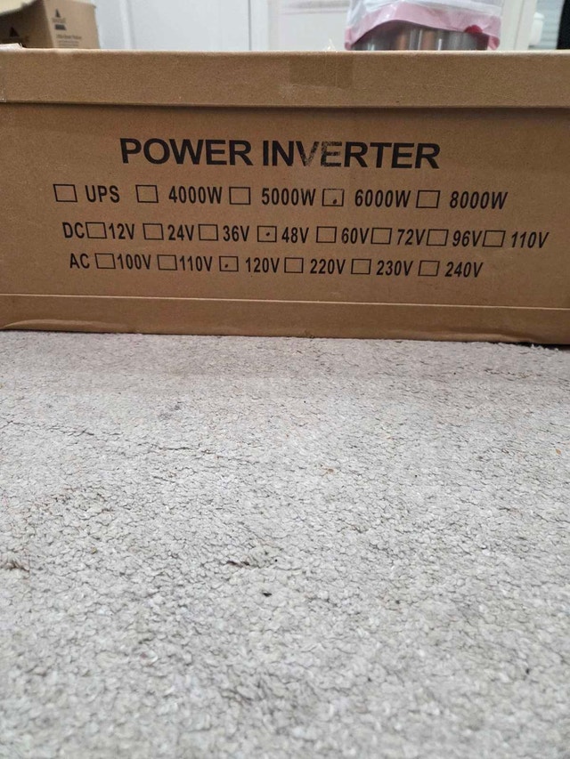 6000 Watt Pure Sine Wave Power Inverter DC48V/AC120V. NEW.