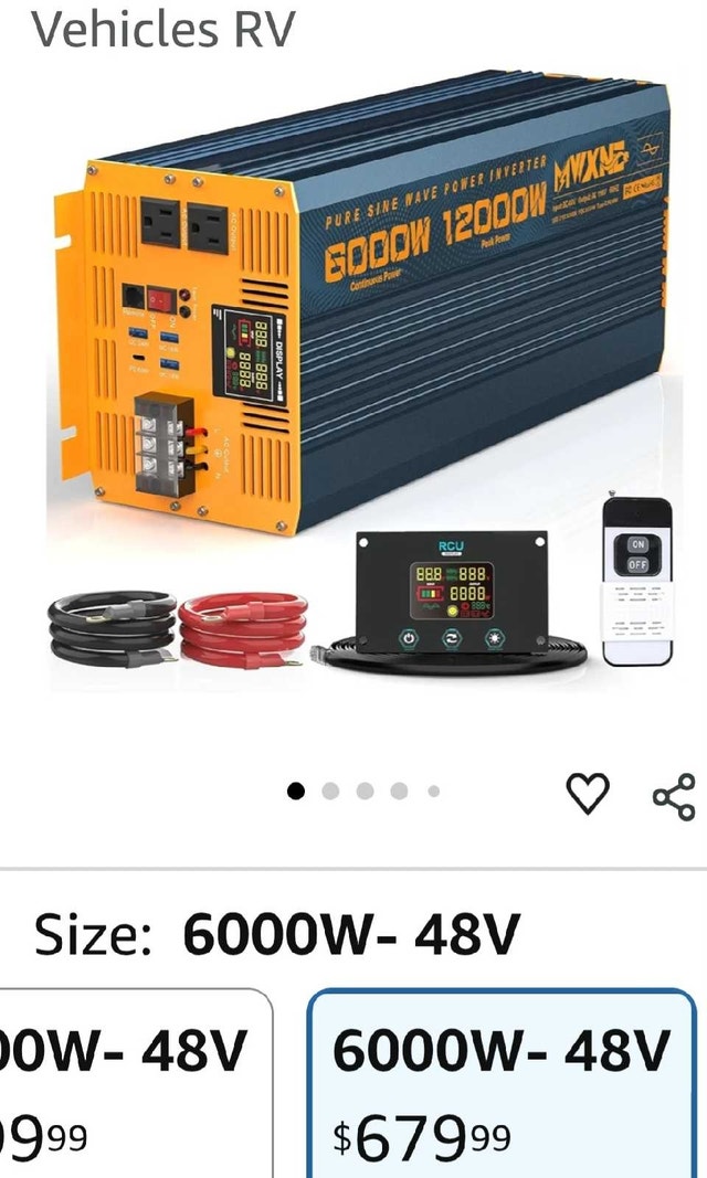 6000 Watt Pure Sine Wave Power Inverter DC48V/AC120V. NEW. - photo 4