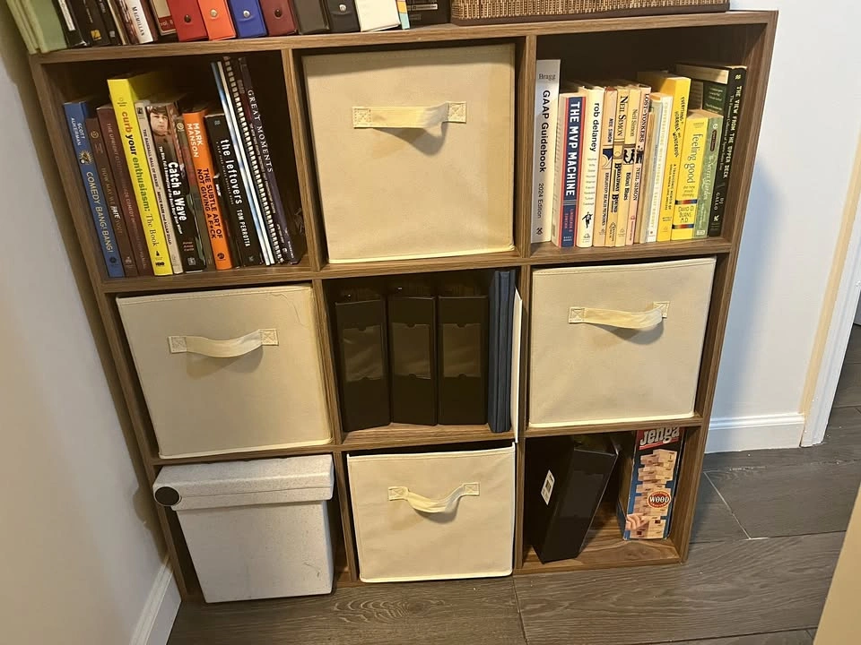 9 Cube Open Shelf Brown Bookcase 3 Tier Wood Cabinet Storage Org