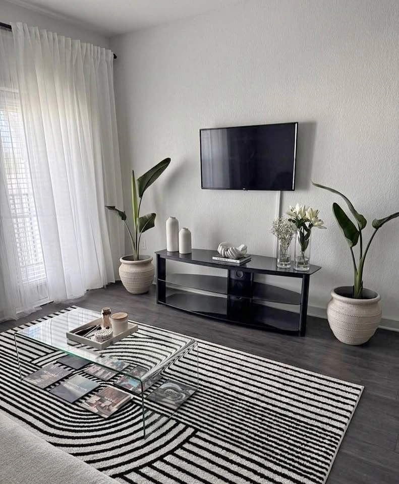 Black Glass TV Stand / Media Console
