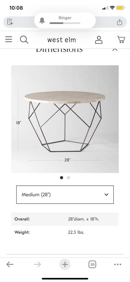 ✨Stunning West Elm Origami Coffee Table - Natural Bone Inlay - photo 2