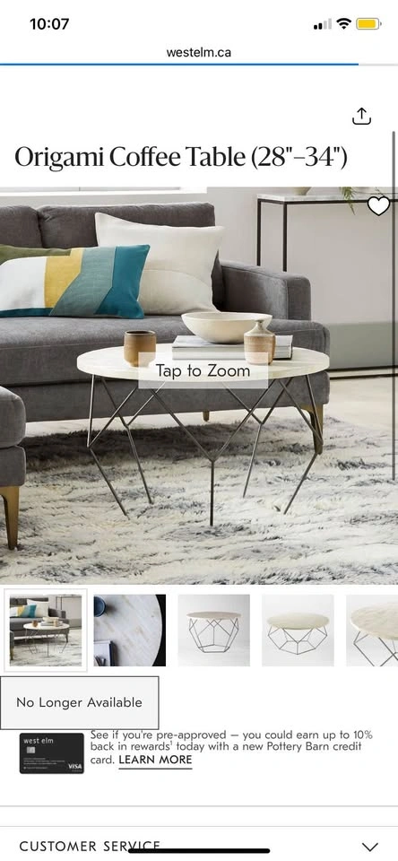 ✨Stunning West Elm Origami Coffee Table - Natural Bone Inlay - photo 3