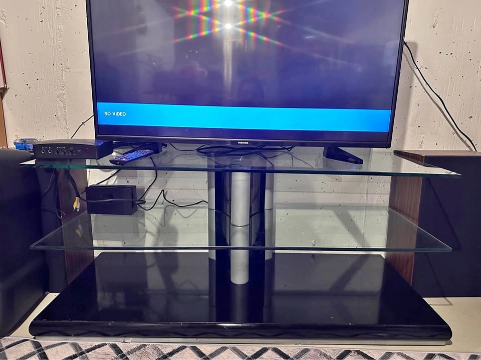 Modern Glass TV Stand 3 Tier