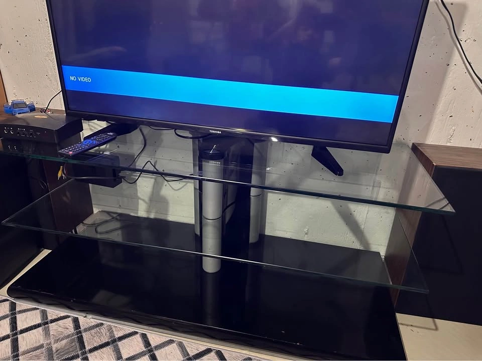 Modern Glass TV Stand 3 Tier - photo 2