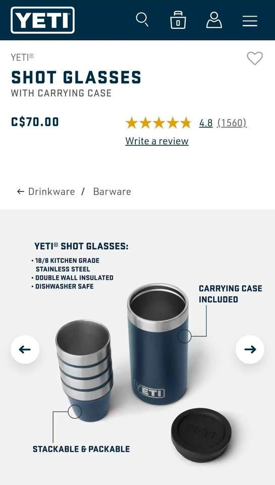 New! YETI Shot Glasses & Carrying Case - photo 5
