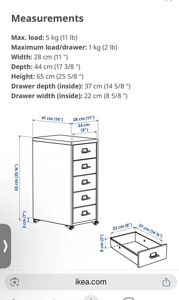 IKEA Helmer Drawer Unit - Excellent Condition - photo 3