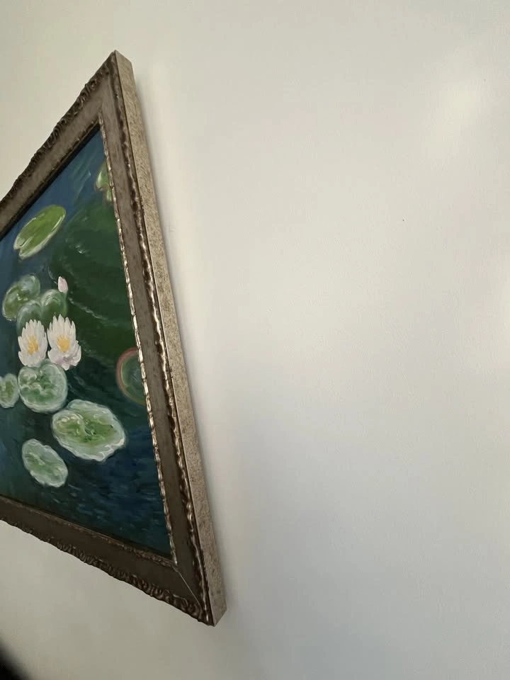 Monet’s Water Lilies, Evening - Framed Hand-Painted Reproduction - photo 4