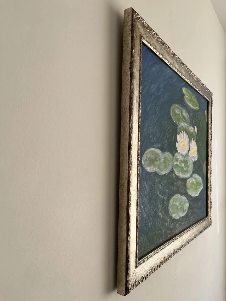 Monet’s Water Lilies, Evening - Framed Hand-Painted Reproduction - photo 5