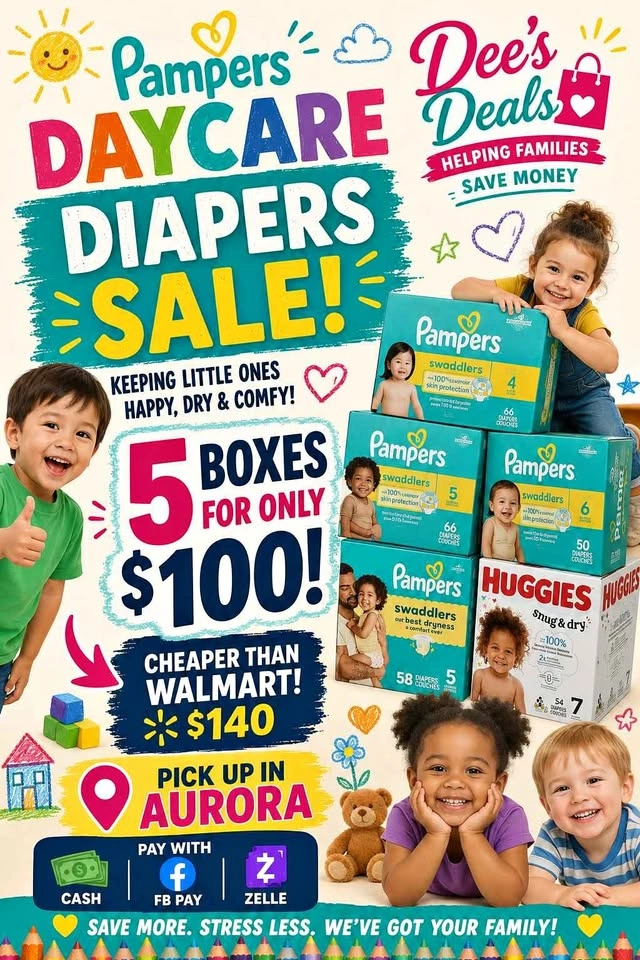 Pampers Sale 5 boxes for $100!!!