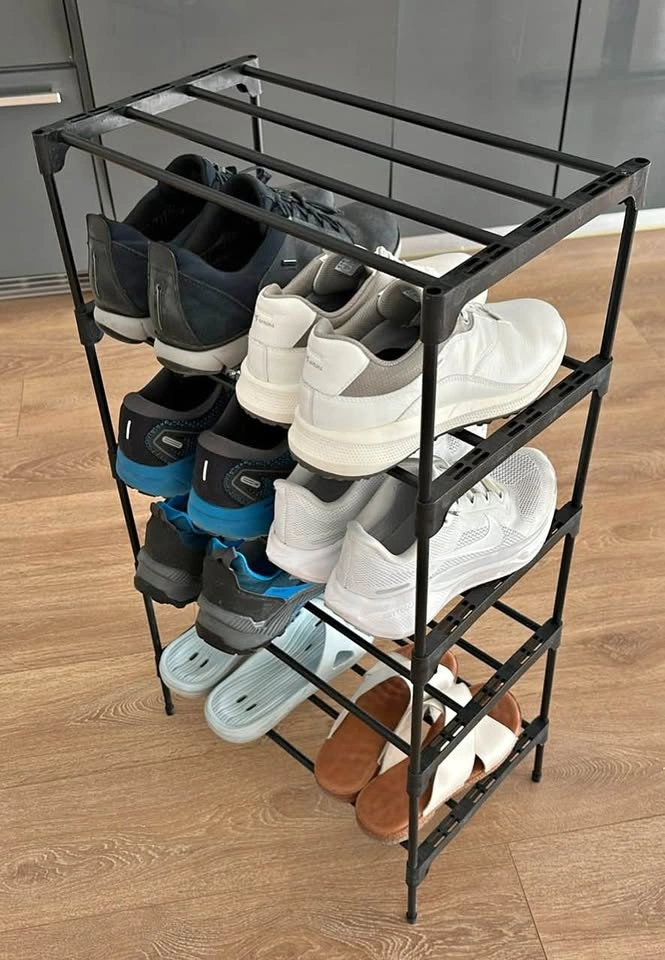Black Multi-Tier Shoe Rack