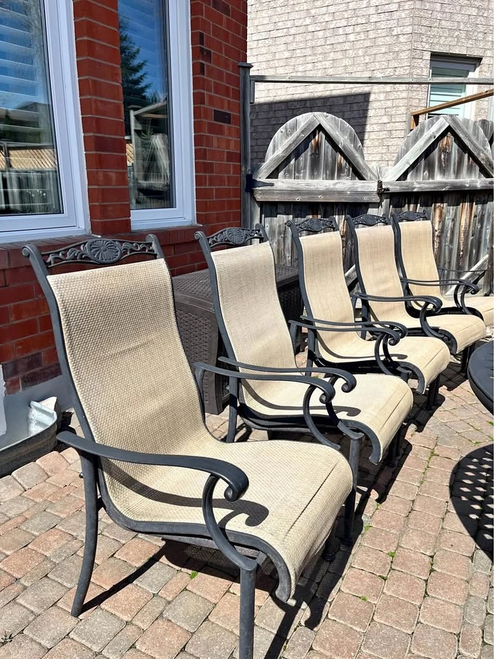 8 Patio High Back Dining Chairs (table not included)