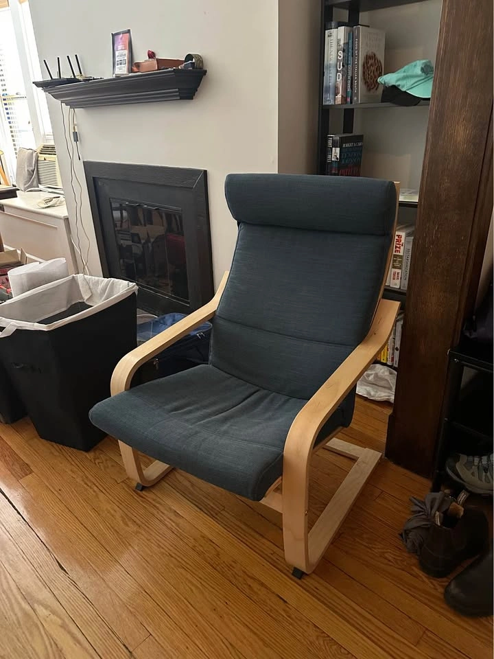 Blue IKEA Poang Chair (Hillared) - photo 2