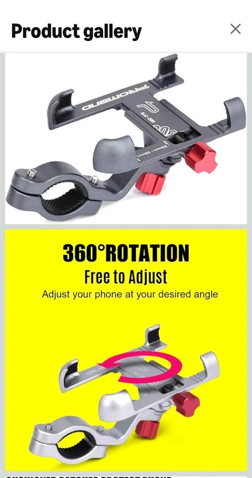NEW BLACK Aluminum Alloy Bike Phone Holder - photo 4