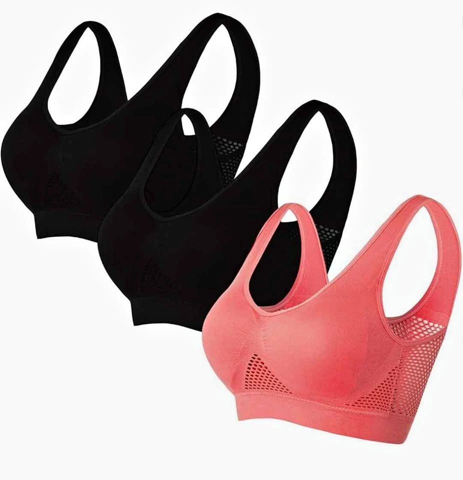 NEW Sports Bras (2 Black, 1 Watermelon) - Size 4x