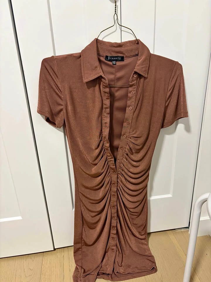 DYNAMITE BROWN SPARKLY DRESS