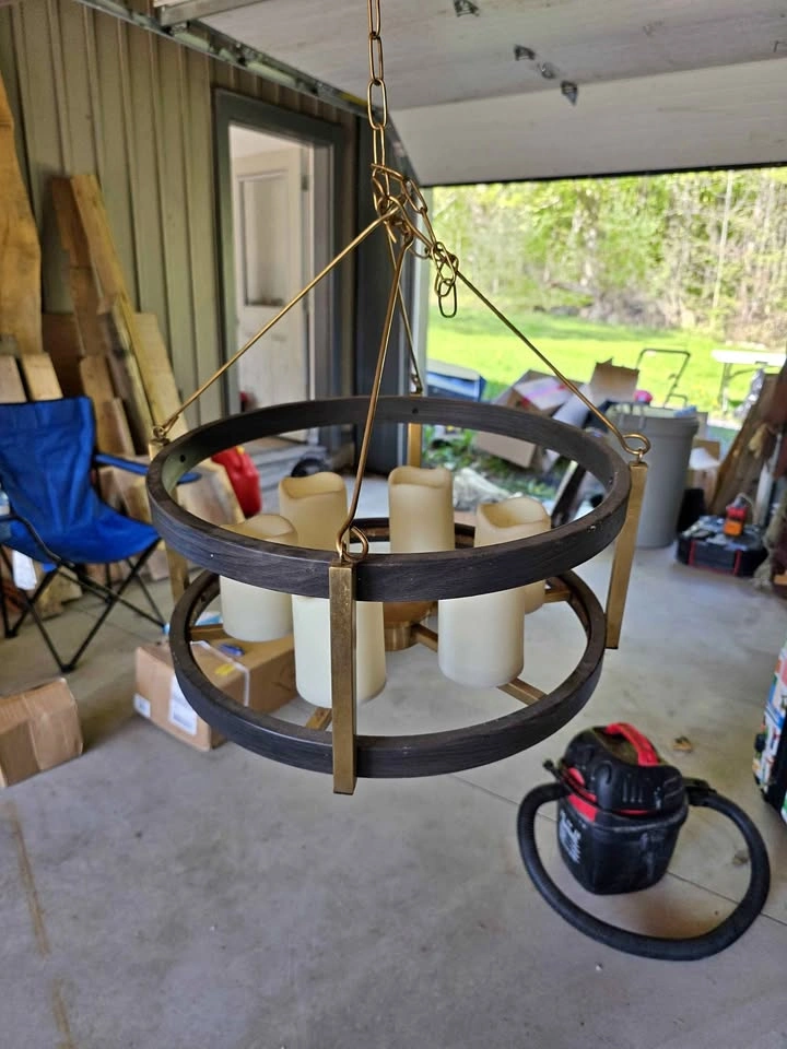 Battery Operated Rustic Candle Chandelier