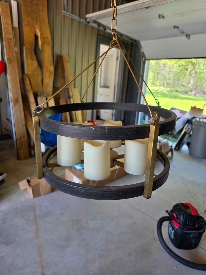 Battery Operated Rustic Candle Chandelier - photo 2