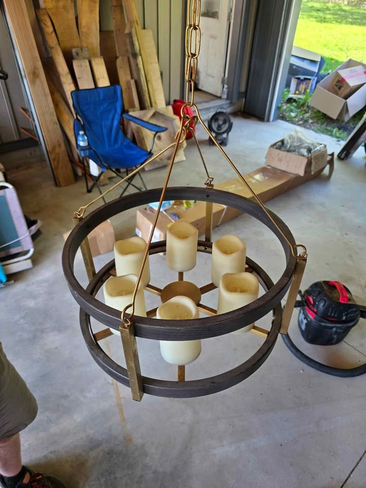 Battery Operated Rustic Candle Chandelier - photo 3