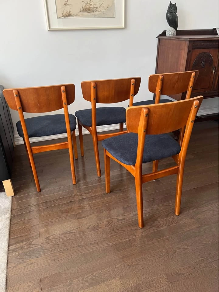 4 Mid-Century Modern Teak Dining Chairs - photo 3