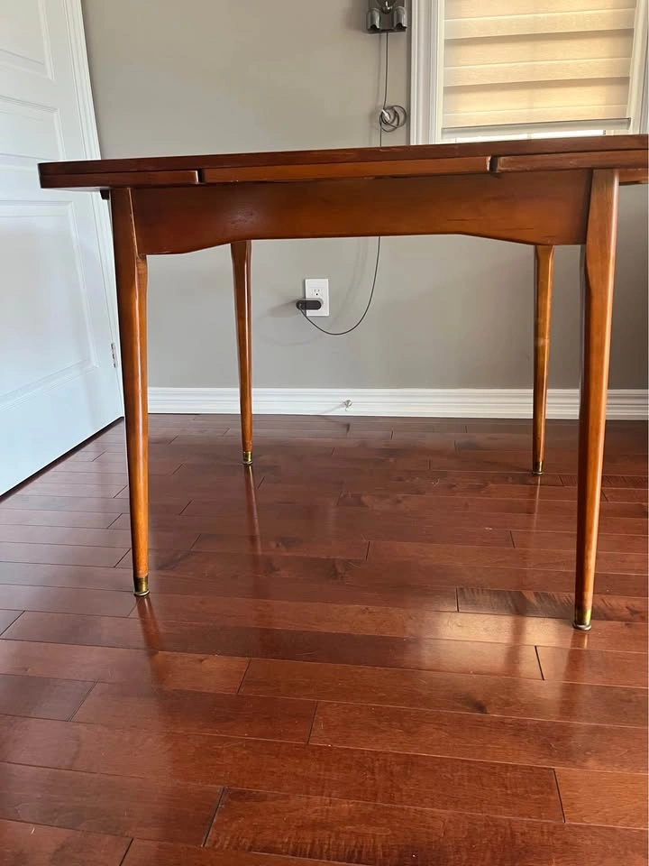 Compact teak extendable kitchen table - photo 3