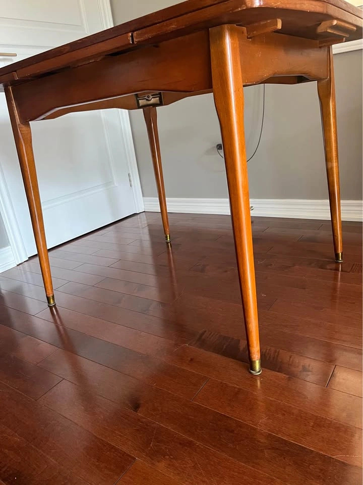 Compact teak extendable kitchen table - photo 4
