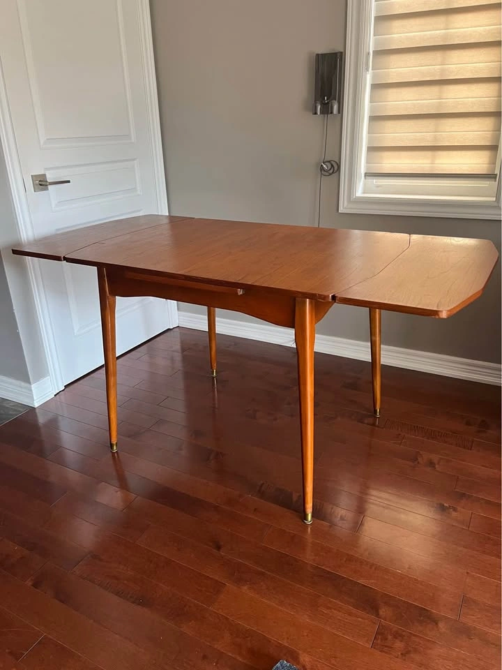 Compact teak extendable kitchen table - photo 5