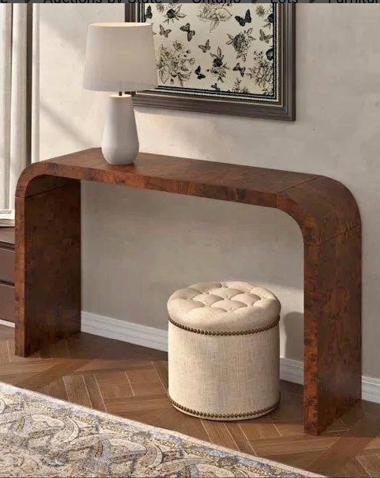 Burl Wood Waterfall Console Table 52"