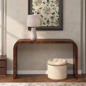 Burl Wood Waterfall Console Table 52" - photo 3