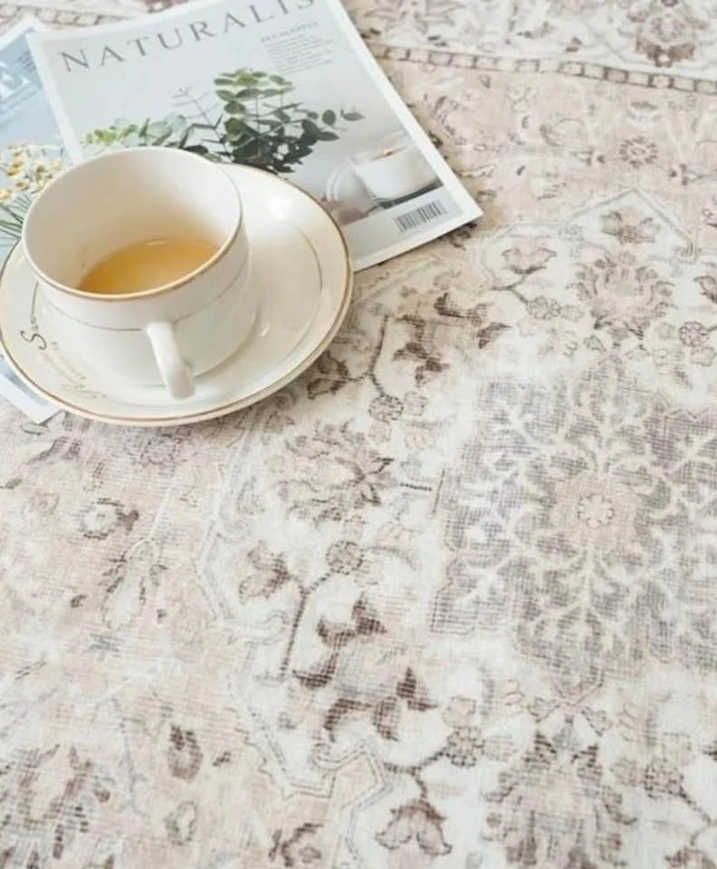 Neutral Distressed Traditional Runner Rug 2x6 - photo 3
