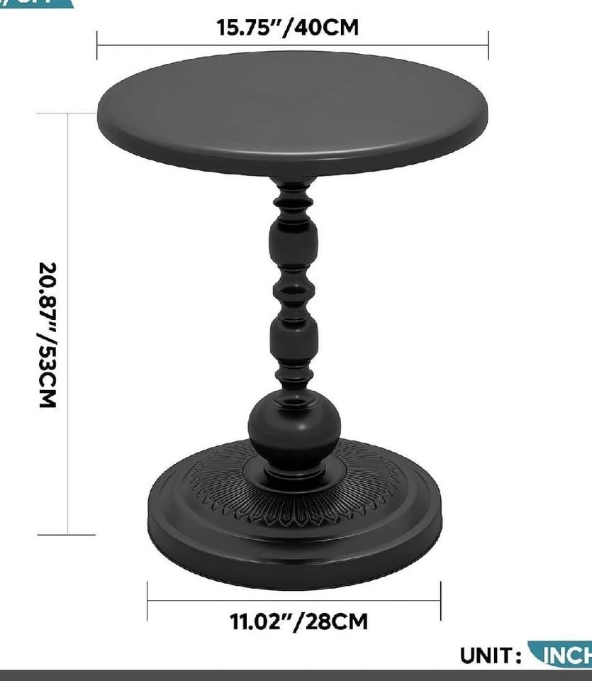 New Black Round Side Table 15.75" x 20.87" - photo 2
