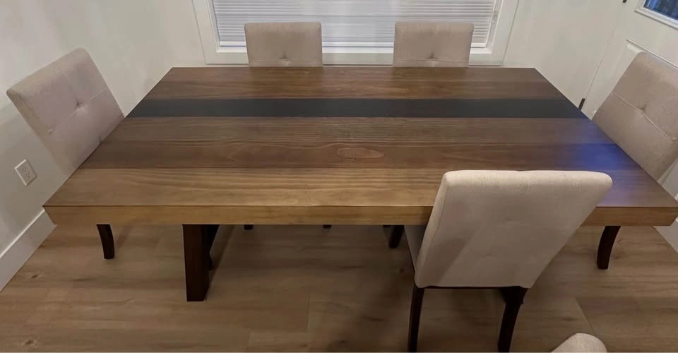 Modern Dining Table with 6 Upholstered Chairs - photo 3