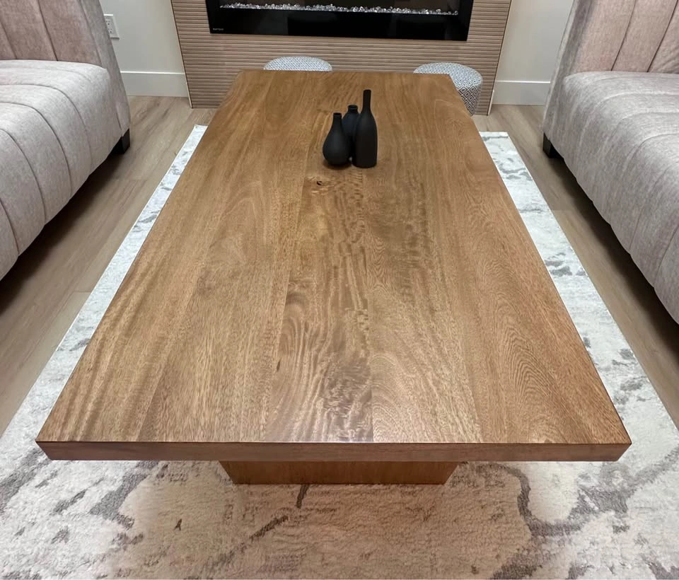 Modern wood coffee table - photo 2