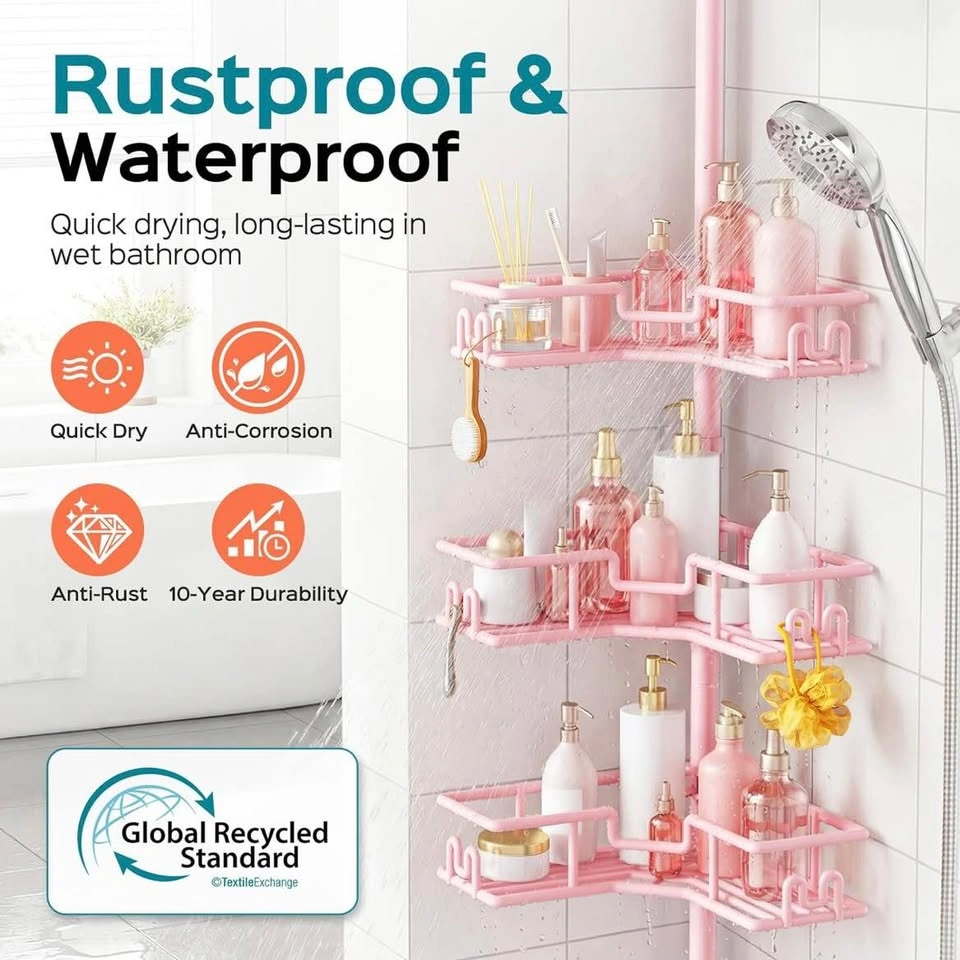 Pink Corner Shower Caddy Tension Pole - photo 2