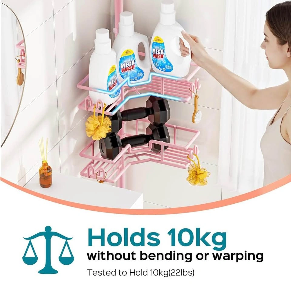 Pink Corner Shower Caddy Tension Pole - photo 3