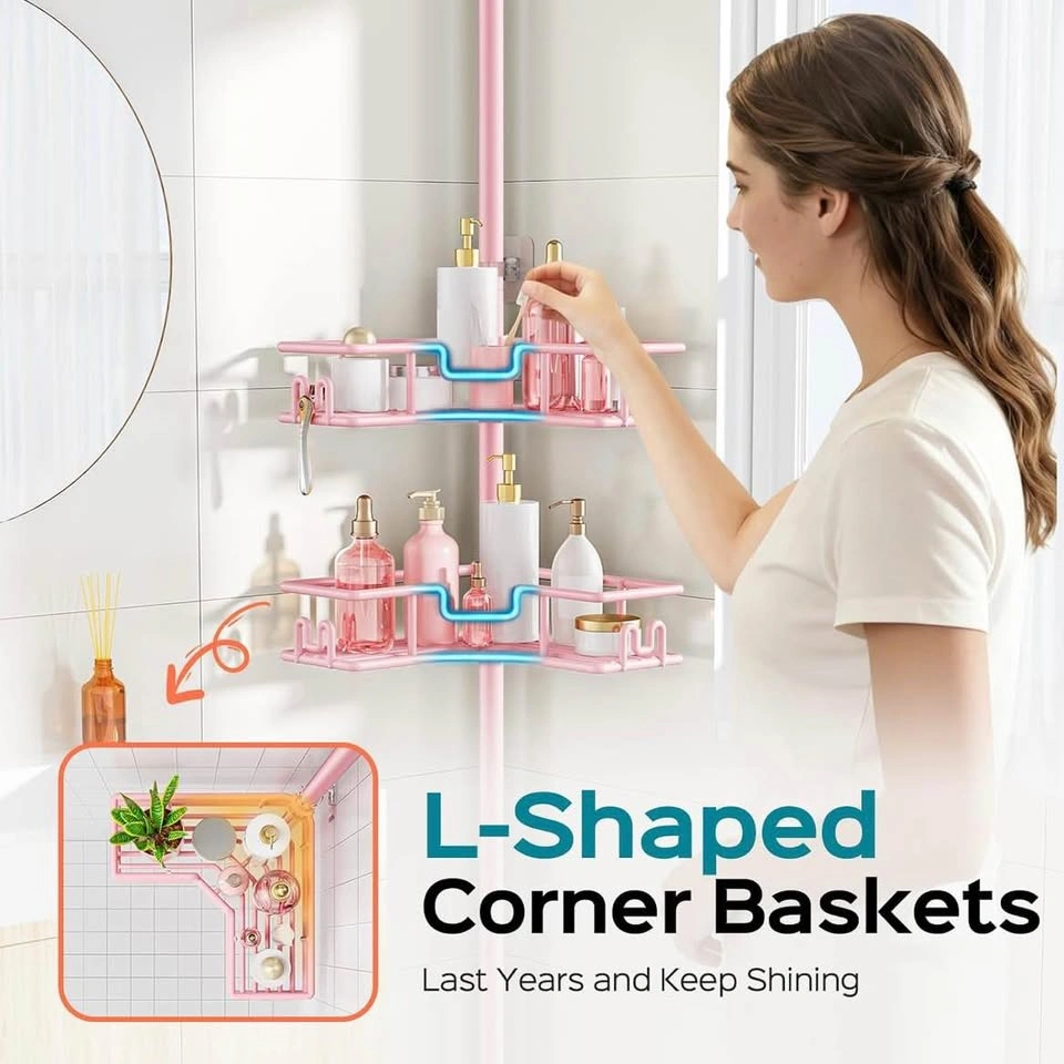 Pink Corner Shower Caddy Tension Pole - photo 4