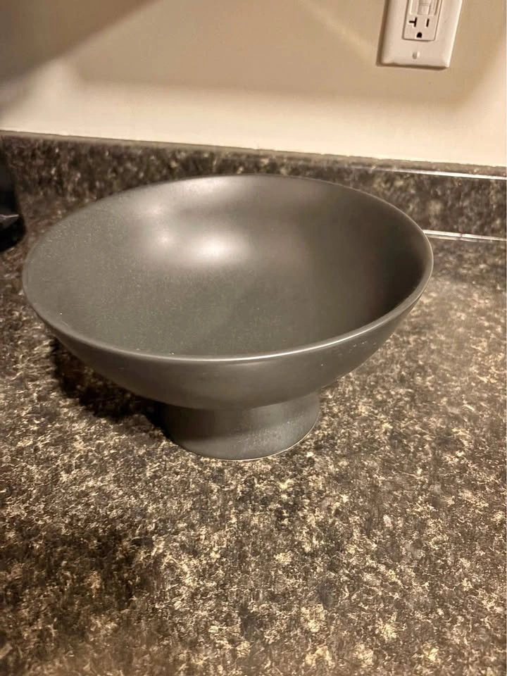 Dark Gray Pedestal Bowl