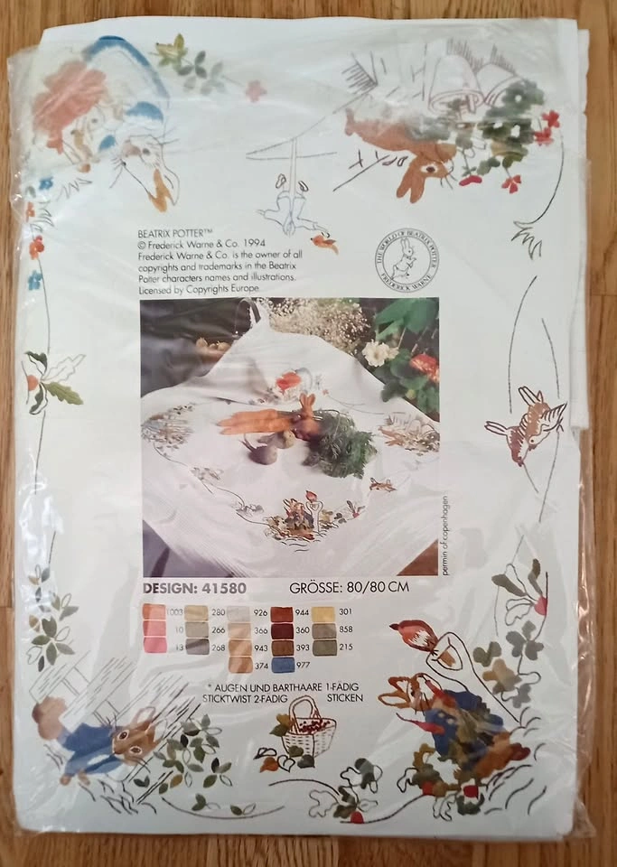Stamped Embroidery Tablecloths - Beatrix Potter & Easter Bunnies
