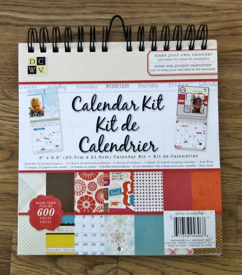 DCWV Calendar Kit for any year 8 x 8.5"