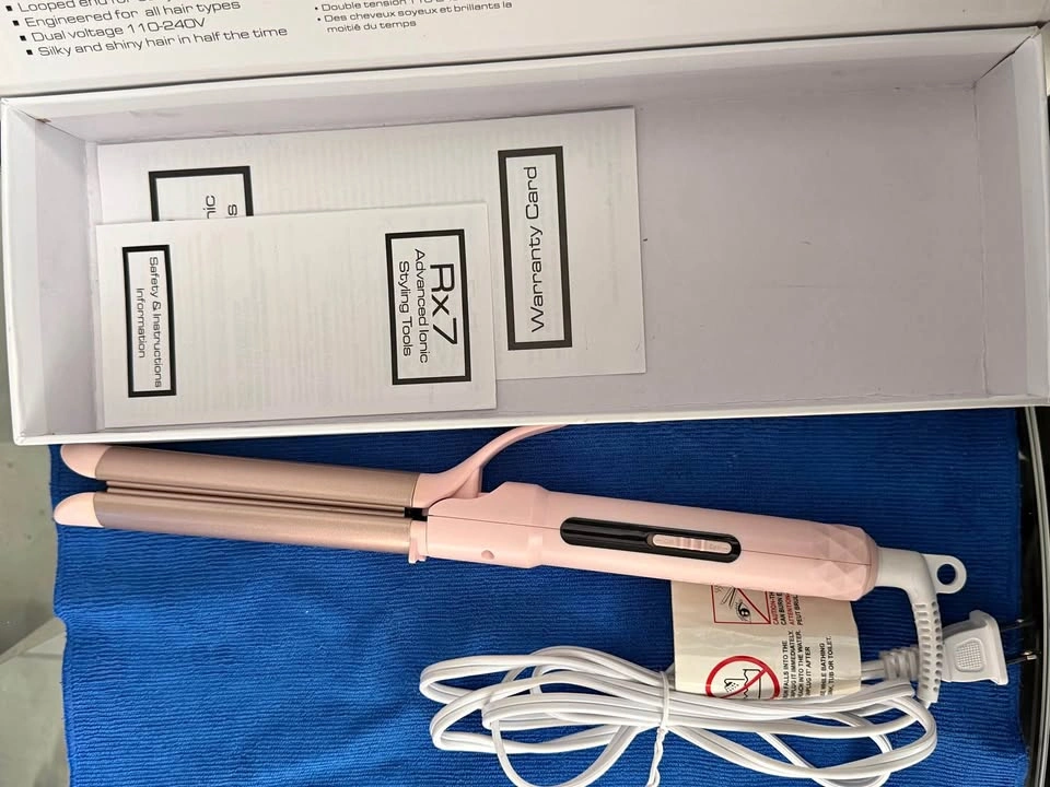 RX7 Pink 2 in 1 Hair Straightener Curler Nano Ceramic Ionic