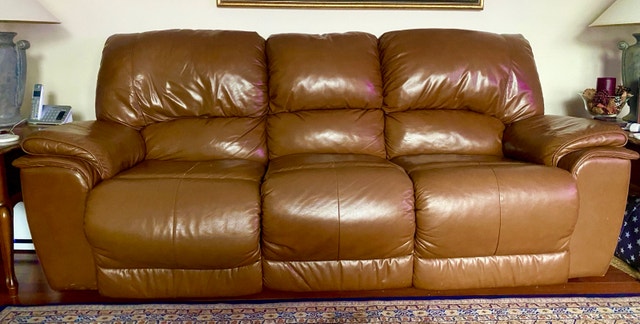 Brown Leather Recliner Sofa Set