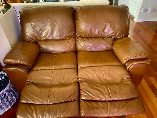 Brown Leather Recliner Sofa Set - photo 4
